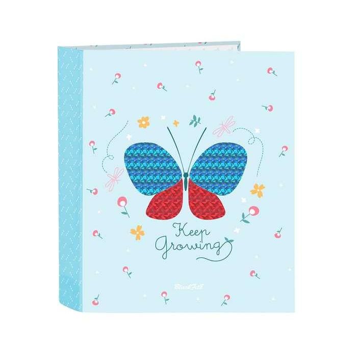 Safta Carpeta blackfit8 F. 4 Anillas 35mm Lomo Ancho 27x33x6cm Azul Claro