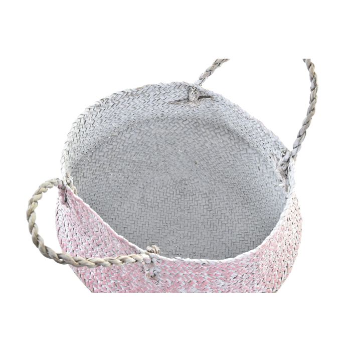 Cesta Mediterraneo DKD Home Decor Bicolor Rosa 25 x 25 x 25 cm 2