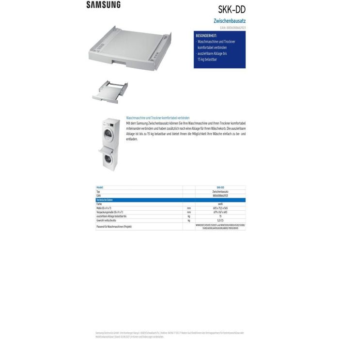 Lavadora Samsung SKK-DD 3 Lavadora Samsung SKK-DD 3