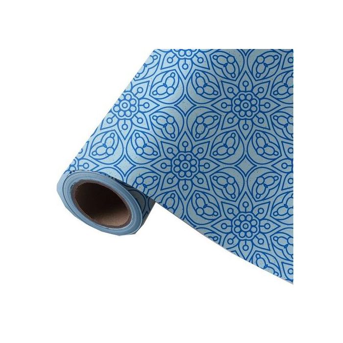 Papel De Regalo Bobina Wonder Wrapper Caña De Azucar 31 Cm X 85 M (2 Kg Aprox.) Todo Año Mandala Azul