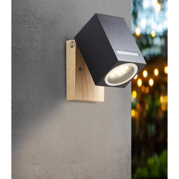 BRILLIANT - GALENI Aplique de exterior - negro/color natural - metal/vidrio GU10 1x20W 1 BRILLIANT - GALENI Aplique de exterior - negro/color natural - metal/vidrio GU10 1x20W 1