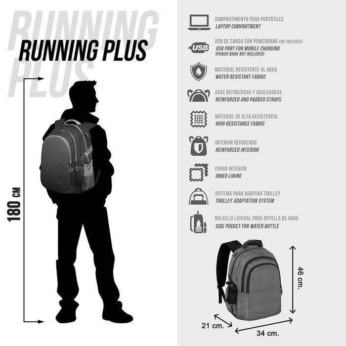 Pro-Dg Mochila Running PLUS SK8, Negro, 32L, Ripstop, USB, Acolchada, 21x34x46 cm 5 Pro-Dg Mochila Running PLUS SK8, Negro, 32L, Ripstop, USB, Acolchada, 21x34x46 cm 5