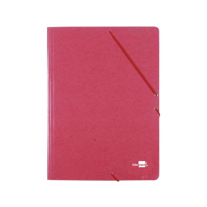 Carpeta Liderpapel Gomas Folio 3 Solapas Carton Prespan Roja 1