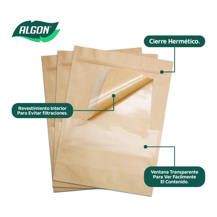 Bolsas Kraft Alimentación 10x15 Herméticas 20 Unidades Algon - Inde (18 Unidades) 5 Bolsas Kraft Alimentación 10x15 Herméticas 20 Unidades Algon - Inde (18 Unidades) 5
