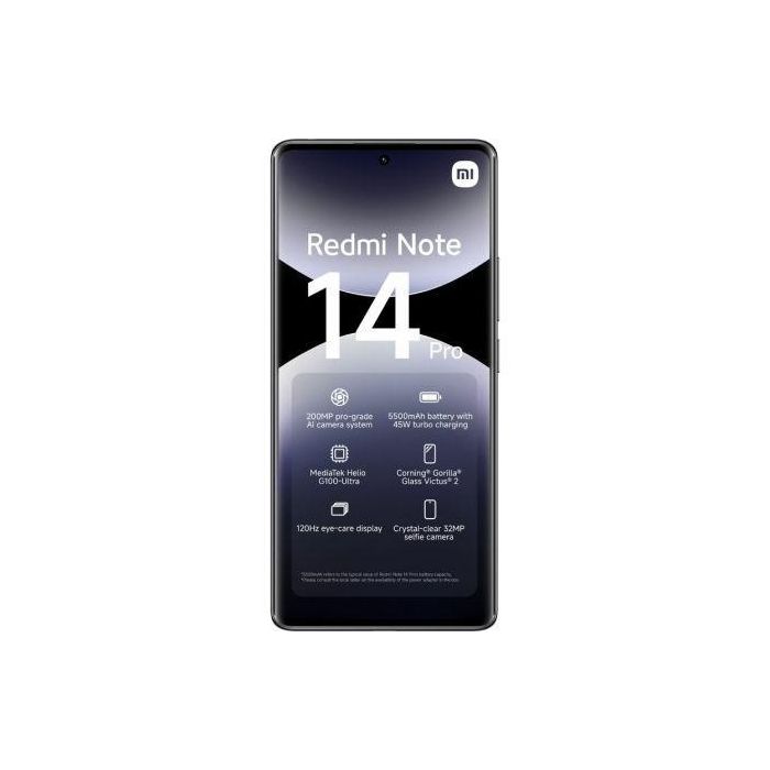 Xiaomi MZB0ICZEU Redmi Note 14 Pro Smartphone 8GB RAM 256GB, Pantalla AMOLED 6.67" 120Hz, Cámara 200MP, Bat. 5500mAh, Negro Medianoche 1 Xiaomi MZB0ICZEU Redmi Note 14 Pro Smartphone 8GB RAM 256GB, Pantalla AMOLED 6.67" 120Hz, Cámara 200MP, Bat. 5500mAh, Negro Medianoche 1