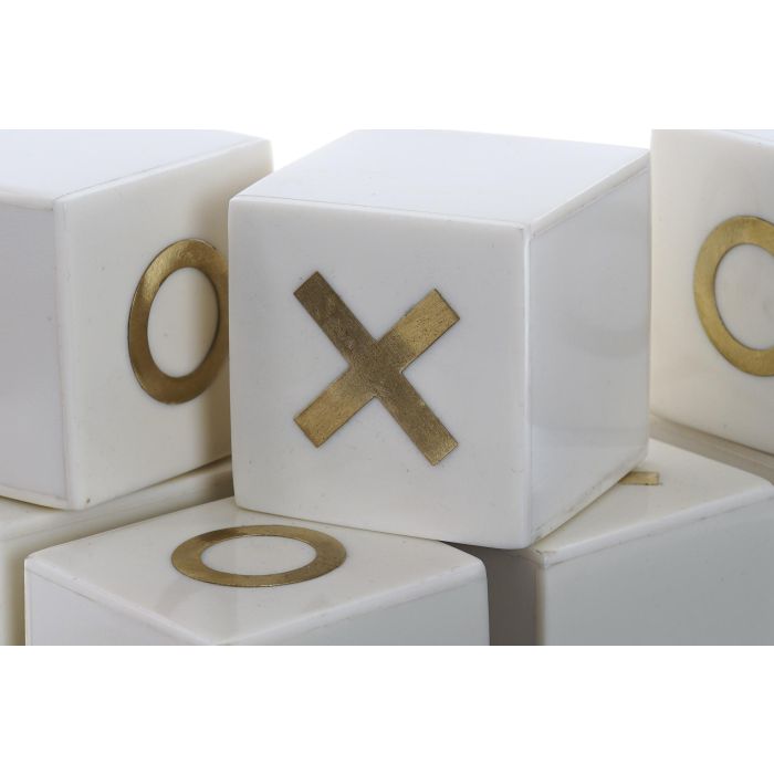 Juego De Mesa DKD Home Decor Marfil Dorado 21 x 6 x 21 cm 2