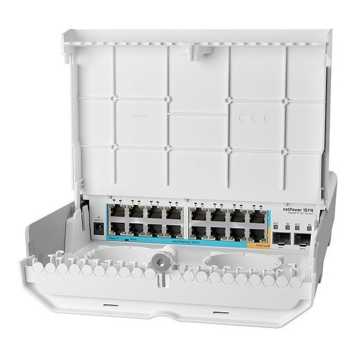 MikroTik CRS318-1Fi-15Fr-2S-OUT netPower 15FR Switch PoE 16 Puertos Fast Ethernet 10/100, 2 SFP, Exterior 1 MikroTik CRS318-1Fi-15Fr-2S-OUT netPower 15FR Switch PoE 16 Puertos Fast Ethernet 10/100, 2 SFP, Exterior 1