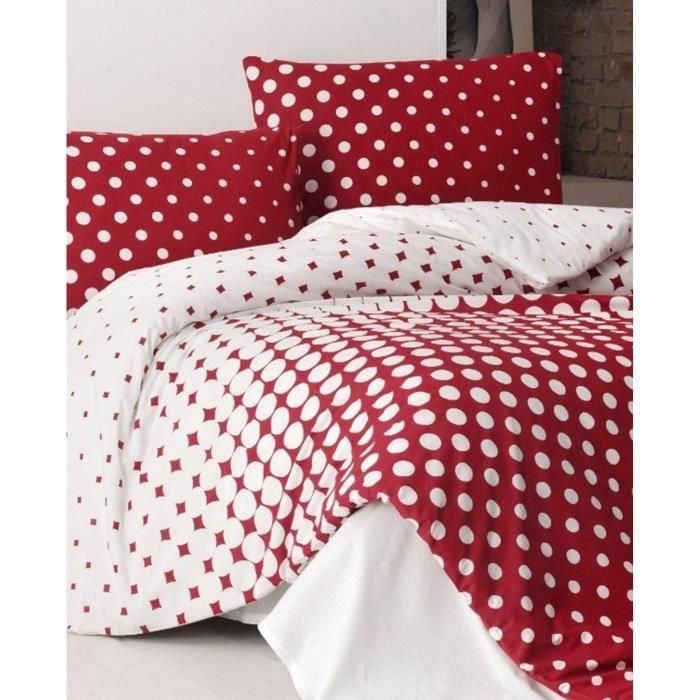 Juego de cama ASI8683743677832 - 1 funda nórdica 220x240 cm + 2 fundas almohada 60x60 cm - 100% algodón reforzado - Rojo 2 Juego de cama ASI8683743677832 - 1 funda nórdica 220x240 cm + 2 fundas almohada 60x60 cm - 100% algodón reforzado - Rojo 2