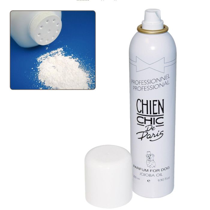Chien Chic Perfume Profetalco para Perros y Gatos, Efecto Talco Profesional, Larga Duración, Jojoba Piel y Pelo, Uso Diario, 300 ml