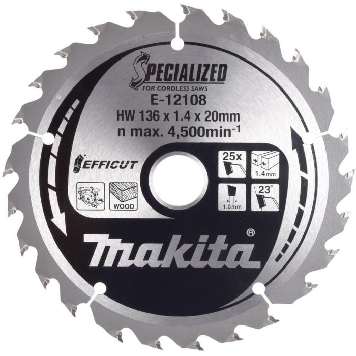 Makita E-12120 Disco de Sierra EFFECUT 136x20x25Z