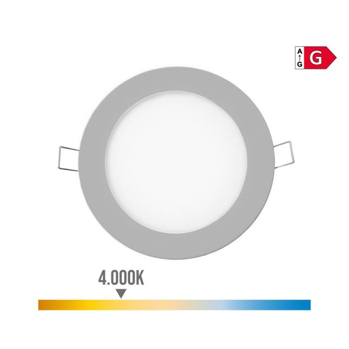 Edm Mini Downlight LED Empotrable Redondo 6W 4000K Luz Día Color Cromado Ø11,7 cm 0 Edm Mini Downlight LED Empotrable Redondo 6W 4000K Luz Día Color Cromado Ø11,7 cm 0