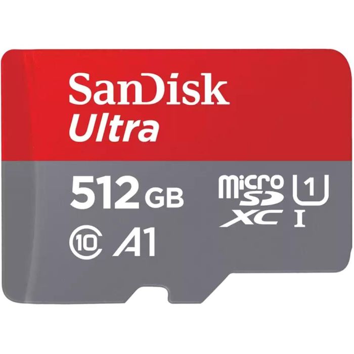 SanDisk Tarjeta de Memoria Ultra microSDXC 512GB 150MB/s Clase 10 U1 A1 con Adaptador SD