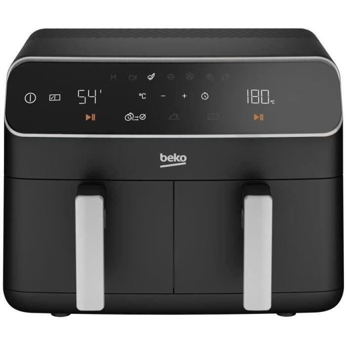 Freidora de aire caliente multifunción - BEKO - FRL5388B - 2400 W - 8,5 L para 2 kg de patatas fritas - 2 depósitos (2x 4,5 L) - Negra Freidora de aire caliente multifunción - BEKO - FRL5388B - 2400 W - 8,5 L para 2 kg de patatas fritas - 2 depósitos (2x 4,5 L) - Negra