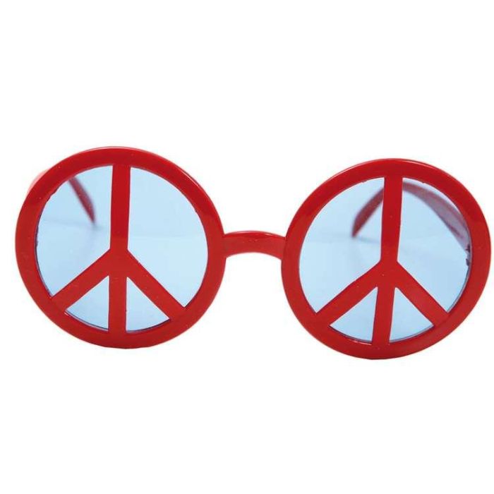 Gafas de símbolo de la paz rojas talla única