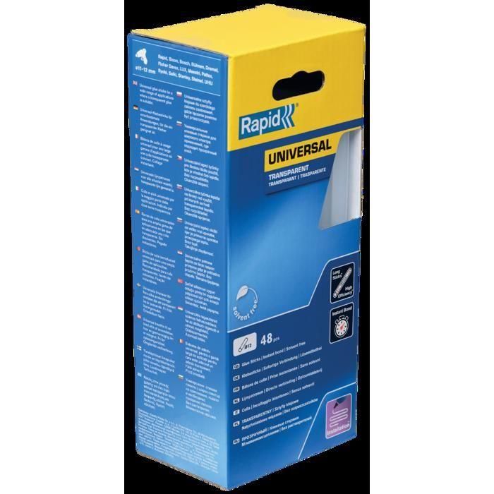 Rapid RAP4051661034244 Pegamento en Barras 12mm x 48 Unidades Transparente con Alto Flujo y Fraguado de 15 Segundos Rapid RAP4051661034244 Pegamento en Barras 12mm x 48 Unidades Transparente con Alto Flujo y Fraguado de 15 Segundos