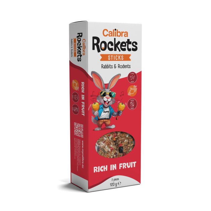 Calibra Rockets Sticks Conej - Roedor - Frutas 120 gr Calibra Rockets Sticks Conej - Roedor - Frutas 120 gr
