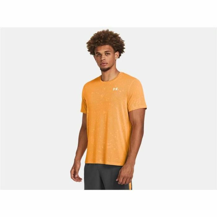 Camiseta de Manga Corta Hombre Under Armour Launch Naranja Oscuro M 2