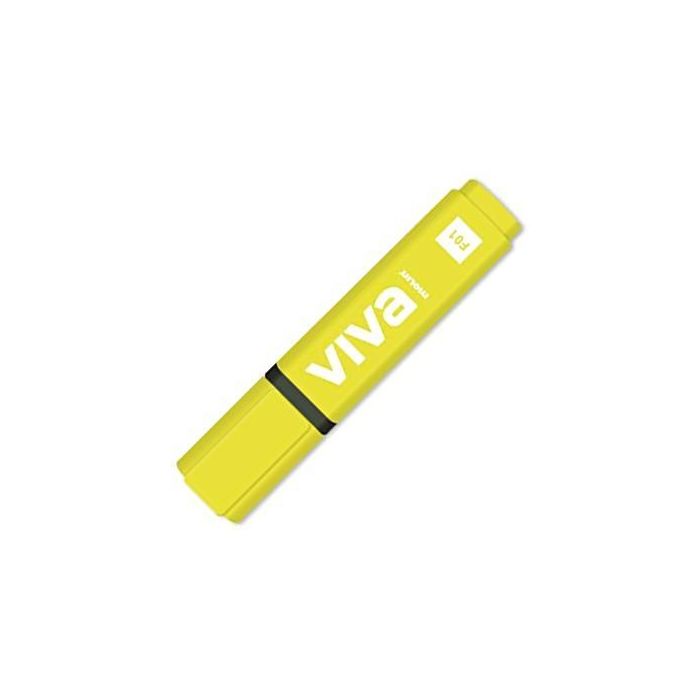 Molin Marcador Fluorescente Viva Amarillo 10 Unidades - Subrayador tinta base agua extra luminosa y resistente, punta ideal (10 Unidades)