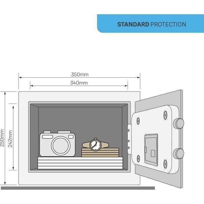 Caja Fuerte Electrónica con Alarma - YALE - YEC/250/DB2 - Mediana 16,3L - 25x35x25cm 3