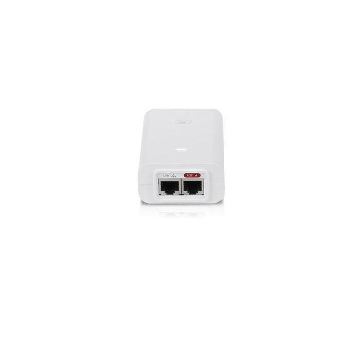Ubiquiti Inyector PoE / Adaptador de Red Ethernet 24V DC 1.0A 24W con 2 Puertos RJ45, Blanco, Protección ESD 4