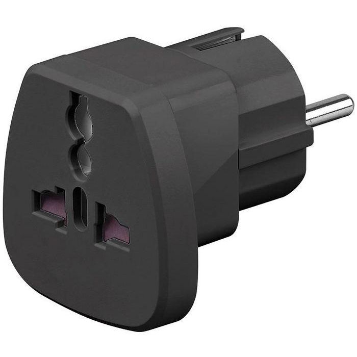 MicroConnect Adaptador Universal de Viaje Negro para UK, EE. UU., DK, CH, IT