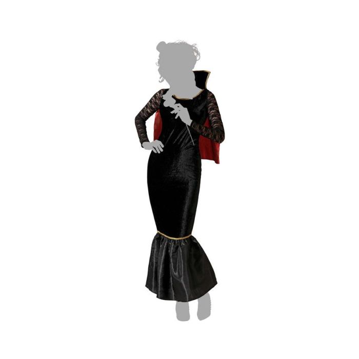 Disfraz Vampiresa Vestido Negro Con Capa Mujer Adulto XL 4