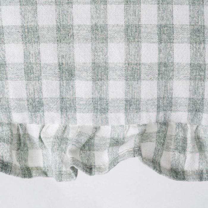 Cojín Cuadros Gris Algodón 50 X 30 cm