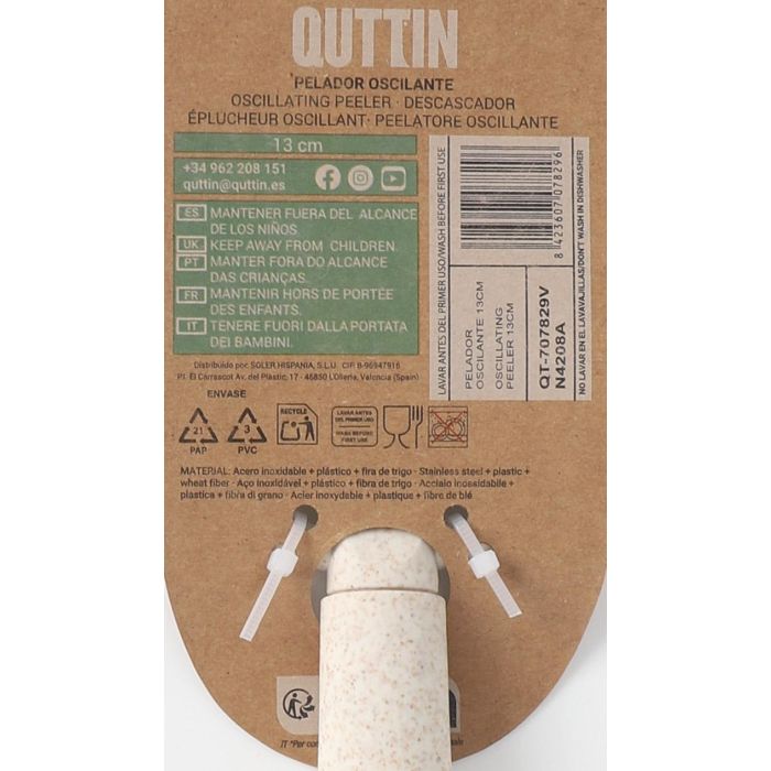 Quttin Pelador Oscilante Bio 13 cm - Ancho 7.5 cm, Alto 1.5 cm, Largo 19.6 cm (24 Unidades) 3
