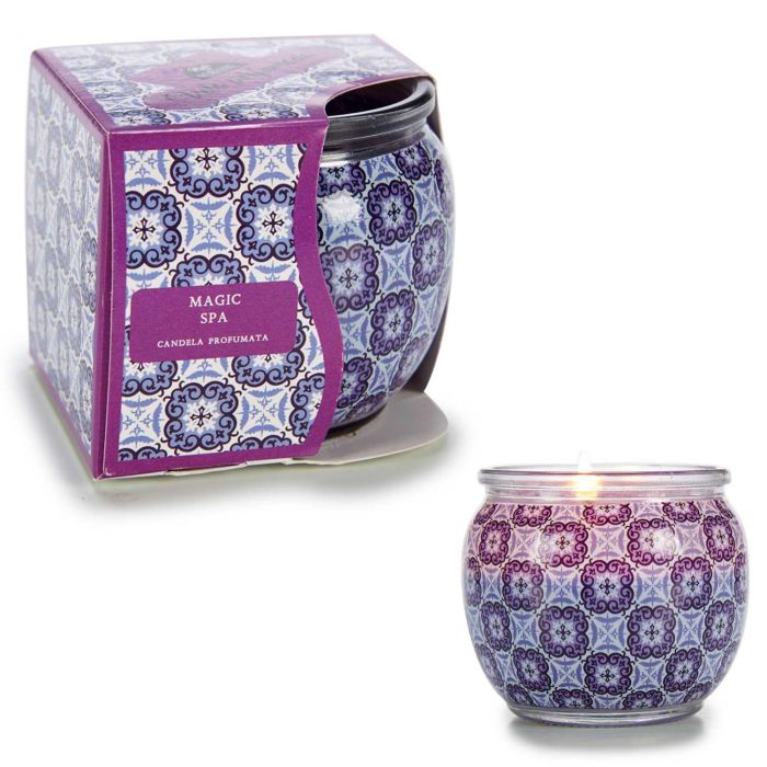 Vela Magic Spa Acorde 7.5x6.3x7.5 cm, Vidrio y Cera, Color Morado (12 Unidades) 2