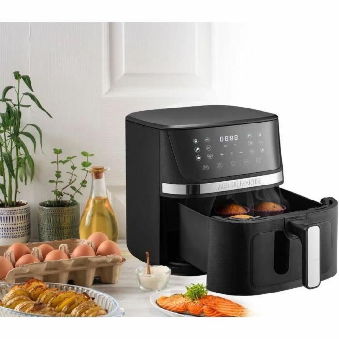 Freidora sin aceite - ARTHUR MARTIN - Airfryer 6,6 L - 1600 W - Pantalla táctil - 7 preajustes - Negra 4