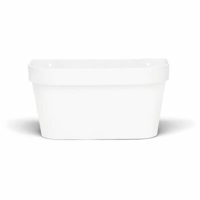 Garden Id 05012101 Maceta de pared Star Blanco 36 x 16 cm con reserva de agua y rebosadero, reciclada y 100% reciclable