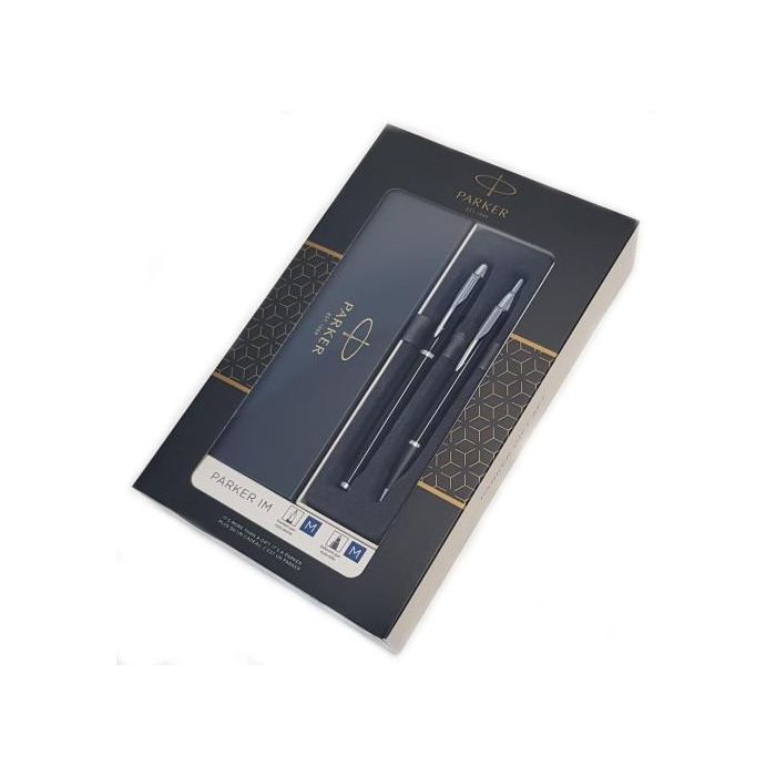 Juego Boligrafo+Pluma Parker Im Core Negro Laca Ct 1