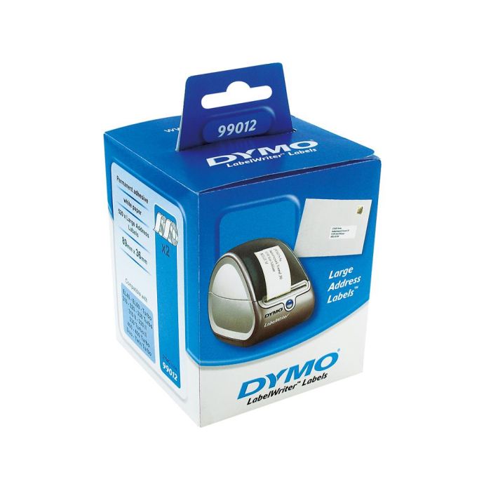 Dymo Etiquetas De Transferencia Termica Label Writer 99012, Negro Sobre Blanco De 36x89 mm A X L, Para Direcciones Grandes. 2 Rollos De 260 Ud 1