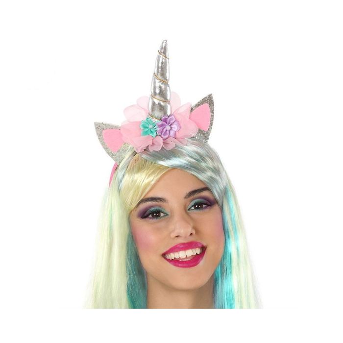 Diadema Carnaval Unicornio Fantasía Rosa Mujer Adulto