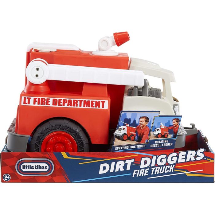 Little Tikes Camión de Bomberos Dirt Diggers 655791 Vehículo de Juguete para Exteriores e Interiores con Escalera Giratoria Extensible 1