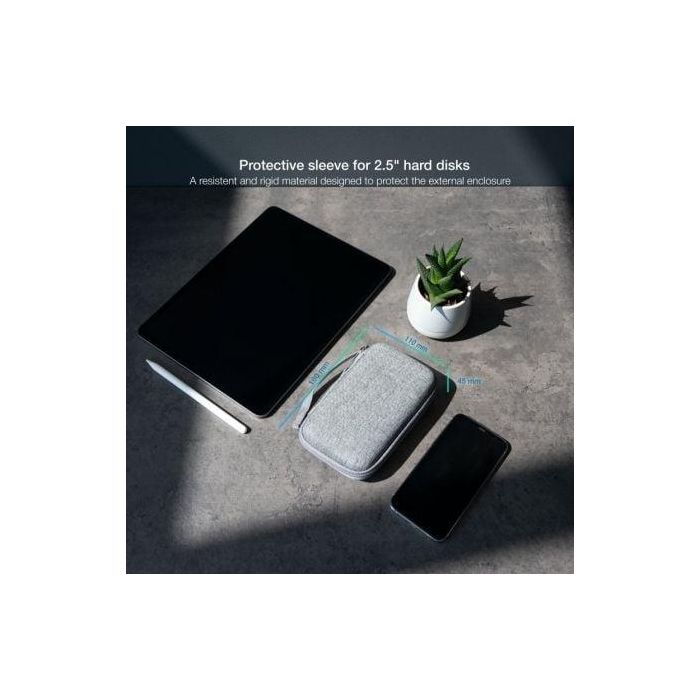 TooQ TQBC-E2503G Funda Estuche Rígido para Disco Duro Externo 2.5" Portátil con Compartimento de Malla y Cremallera de Calidad - Gris 2 TooQ TQBC-E2503G Funda Estuche Rígido para Disco Duro Externo 2.5" Portátil con Compartimento de Malla y Cremallera de Calidad - Gris 2