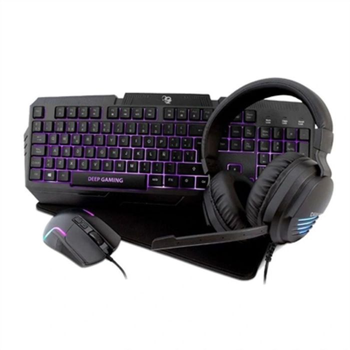 Pack Gaming DeepGaming Negro Qwerty Español 4 Pack Gaming DeepGaming Negro Qwerty Español 4
