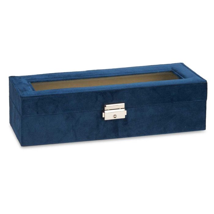 Caja Relojero 6 Huecos Con Llave Azul Petroleo Giftdecor 30X8CM (6 Unidades) 1 Caja Relojero 6 Huecos Con Llave Azul Petroleo Giftdecor 30X8CM (6 Unidades) 1
