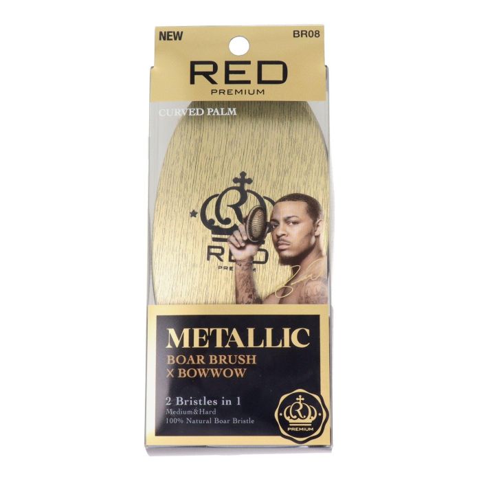 Red Kiss Cepillo de Cerdas de Jabalí Premium Mixed Boar Brush Metallic Gold