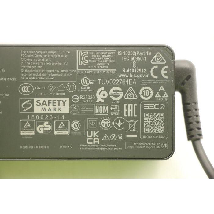 Lenovo 65W power adapter with adjustable output voltages of 20V, 15V, 9V, and 5V, suitable for Lenovo devices. 4 Lenovo 65W power adapter with adjustable output voltages of 20V, 15V, 9V, and 5V, suitable for Lenovo devices. 4
