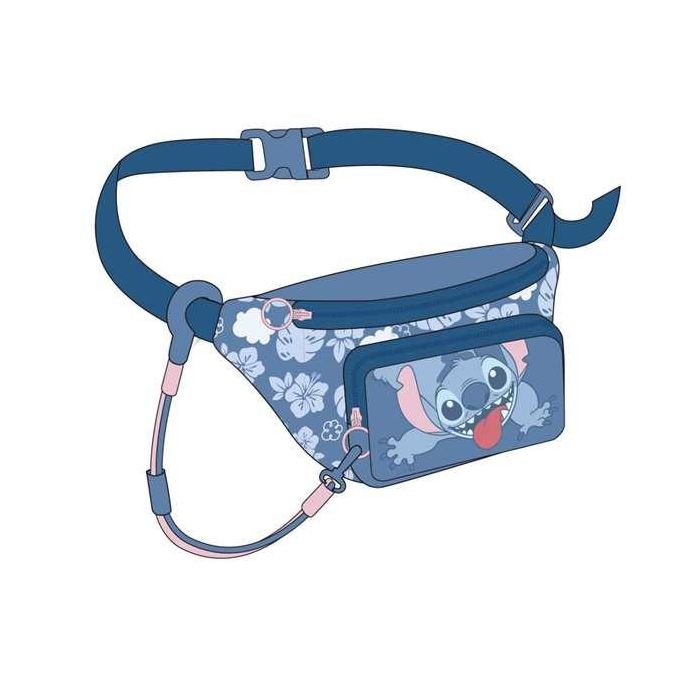 Cerdá Riñonera Stitch Azul para Niños 25.0 x 11.0 x 1.6 cm - Edad Mínima 6 Años