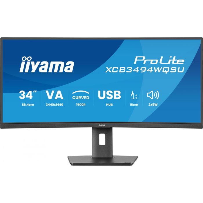 Iiyama XCB3494WQSU-B1 Monitor curvo de 34" UWQHD, panel VA, 21:9, flicker-free, luz azul reducida 4