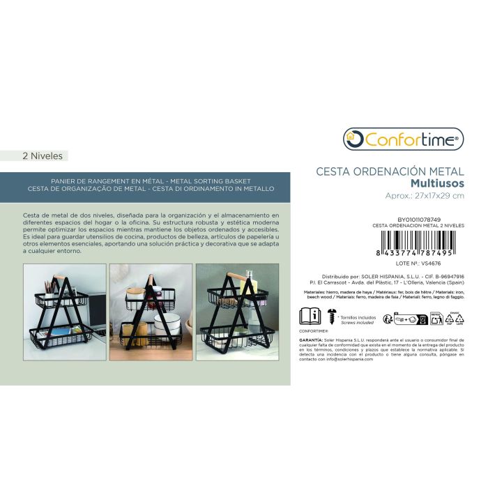 Prj Cesta Ordenacion Metal 2 Niveles Confort (8 Unidades) 6 Prj Cesta Ordenacion Metal 2 Niveles Confort (8 Unidades) 6