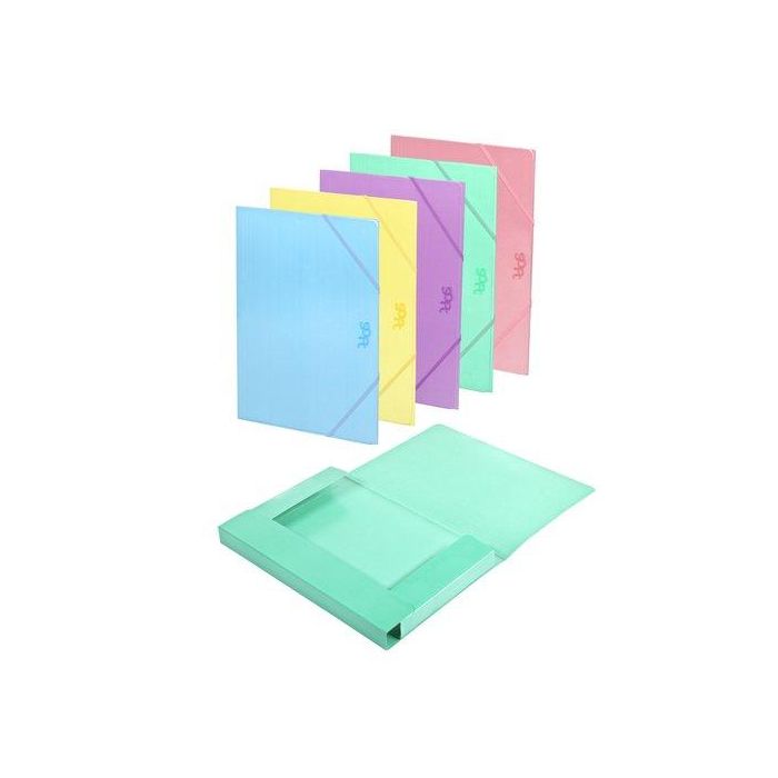 Carpeta De Gomas Y Solapas Carchivo Soft Carton Brillo Fº Surtido Expositor De 30