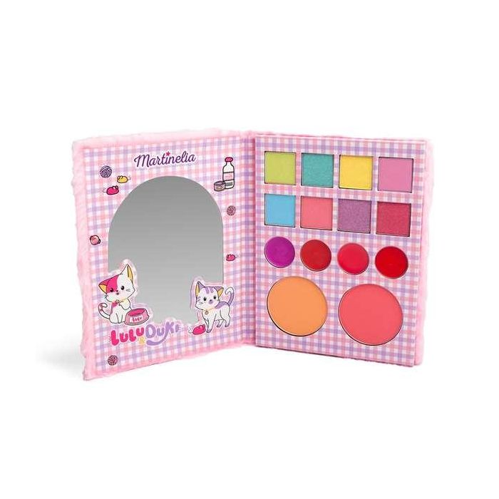 Paleta martinelia lulu & duki.contiene 12 sombras de ojos, 4 brillos de labior, 4 rubores y bronceadores 4