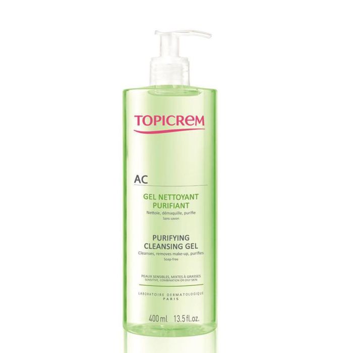 Topicrem AC CONTROL Gel Limpiador Purificante para Pieles Mixtas, Grasas y Sensibles, 400 ml