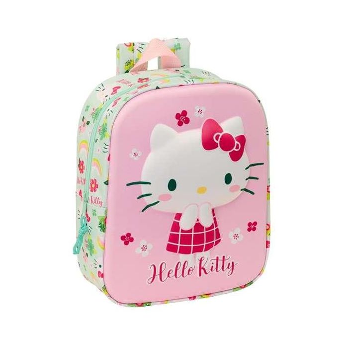 Safta Mochila Guardería 3D Bolsillo Red Hello Kitty 22x27x10 cm 3