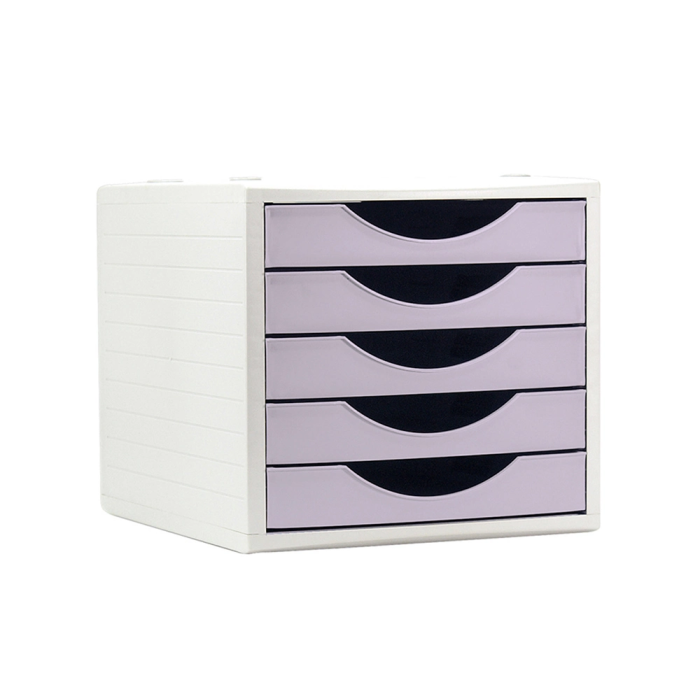 Archivo 2000 Fichero Cajones Sobremesa Ecogreen Archivotec 5 Cajones Lavanda Pastel Poliestireno Reciclado 270x340x260 mm 1