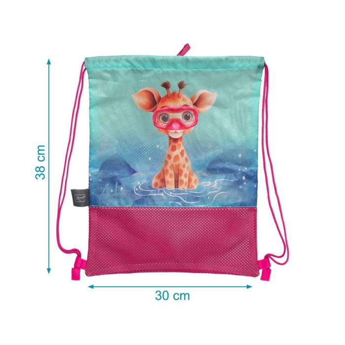 KioKids Bolsa de Playa y Mochila Transpirable Niños +0 meses Safari Fun Fucsia con Tela Perforada para Arena 2