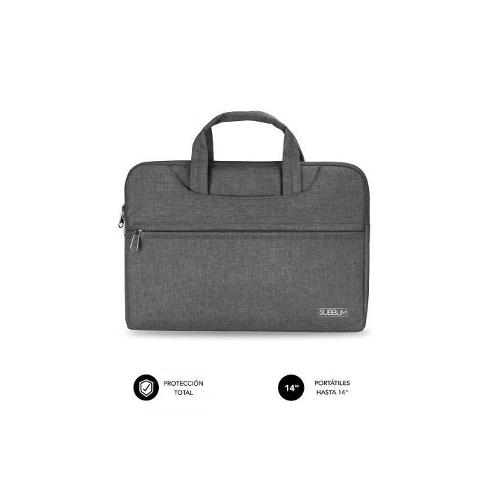 SUBBLIM Maletin Business Laptop Sleeve 13,3-14" Grey 0 SUBBLIM Maletin Business Laptop Sleeve 13,3-14" Grey 0